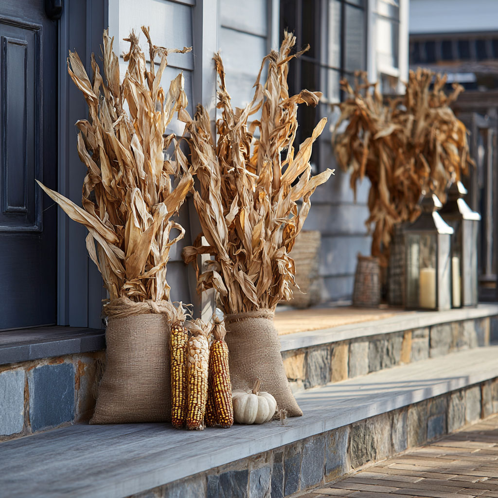 corn stalk bundles