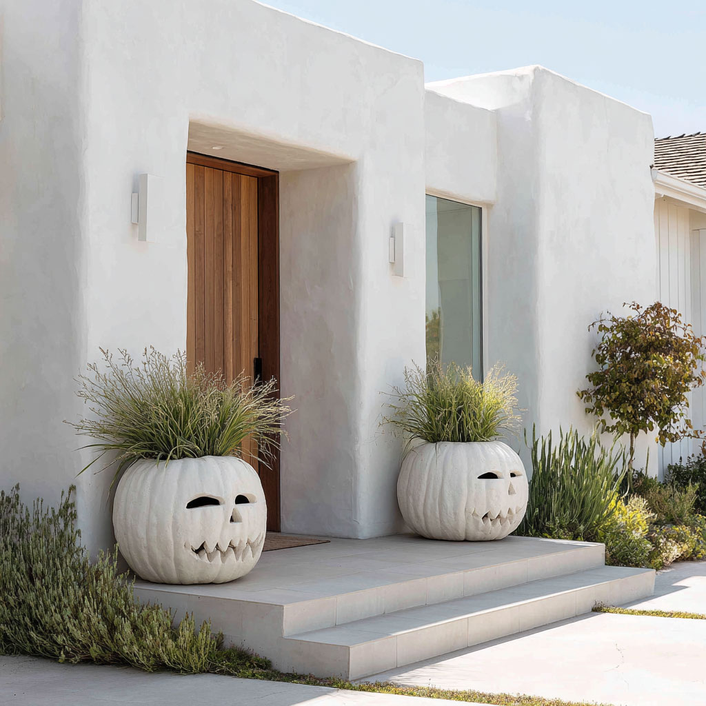 Hollowed Pumpkin Planter