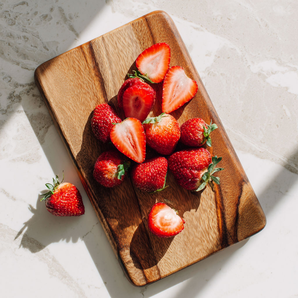 Strawberries on Cutting Board