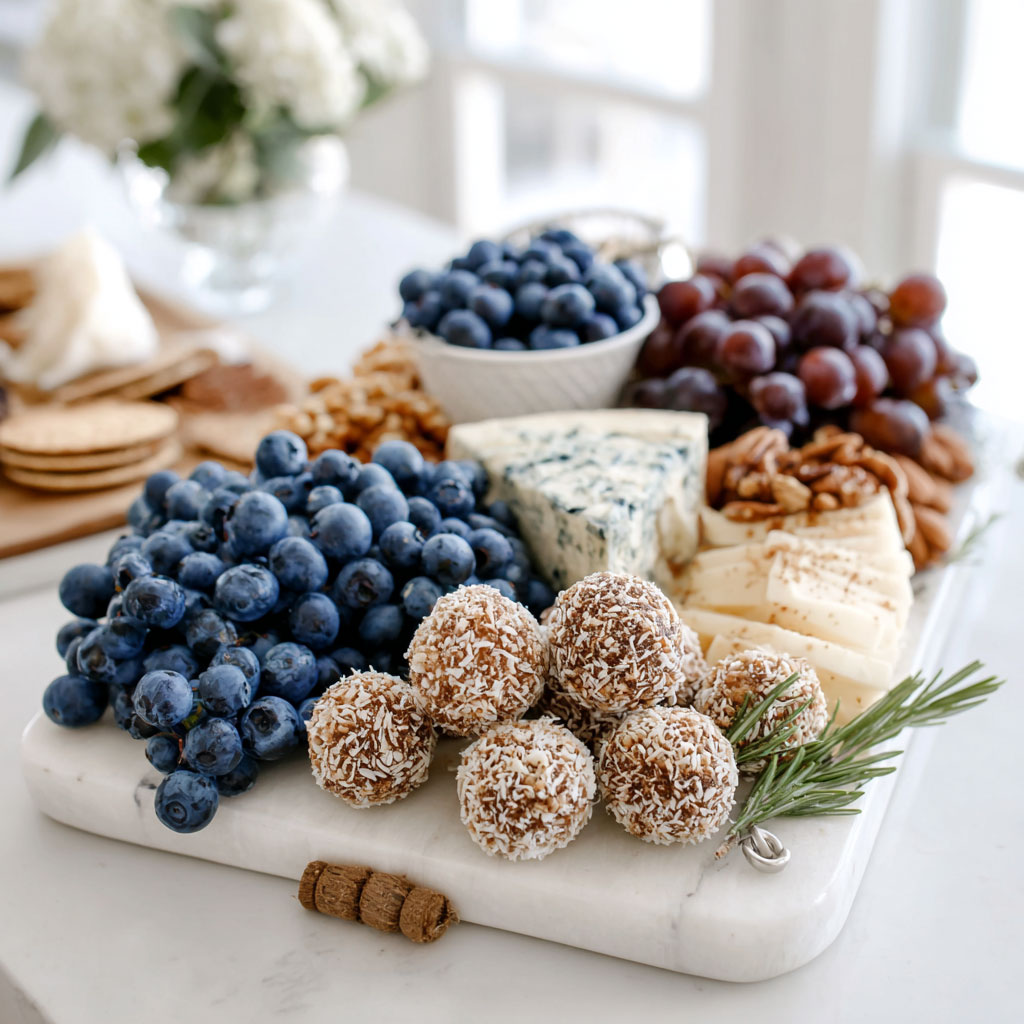 White and Blue Charcuterie Board